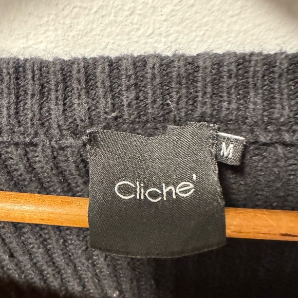 Cliche Color-block Sweater - Black, Red, Mustard Yellow, Cream Dolman Medium - Picture 4 of 5